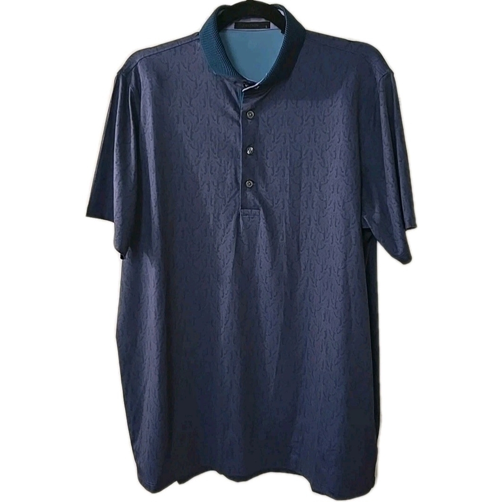 Greyson Seawolf Nightfall Purple Blue Polo‎ Mens Size Large performance stretch